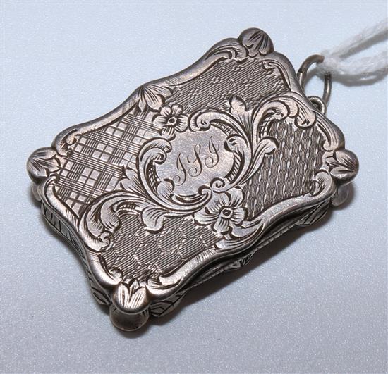 A Victorian silver vinaigrette by Edward Smith, 1.25in.